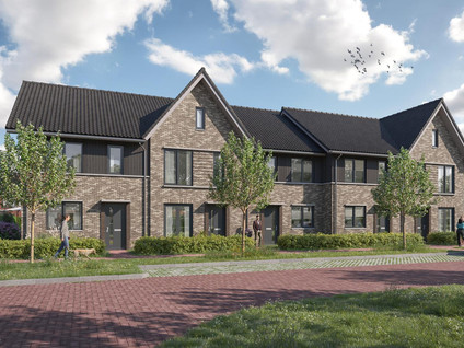 Modern row houses eengezinswoning in Dutch neighborhood